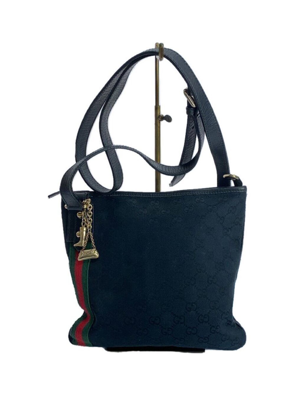 Gucci Monogram Web Jolicoeur Charms Messenger Bag black GG